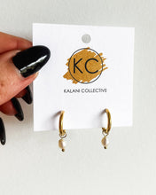 Load image into Gallery viewer, Pearl Hoop Earrings