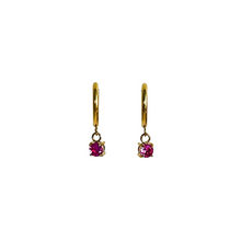 Load image into Gallery viewer, Birthstone Hoop Earrings