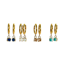 Load image into Gallery viewer, Birthstone Hoop Earrings