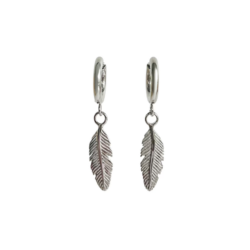 Feather Hoop Earrings