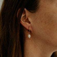 Load image into Gallery viewer, Pearl Hoop Earrings