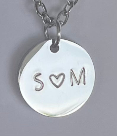 Custom 10mm Pendant Necklace (Tiny Font)