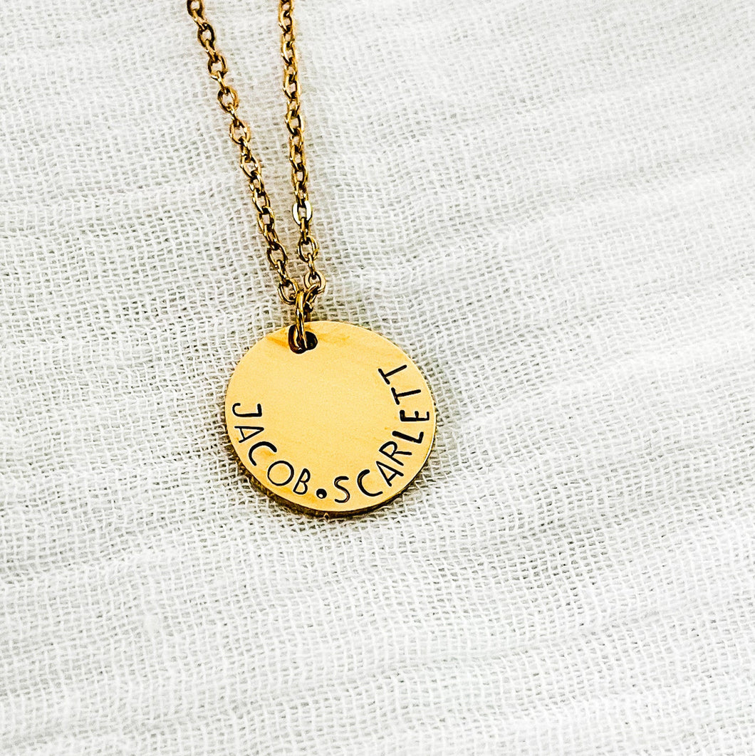 Custom Curved 17mm Pendant Necklace