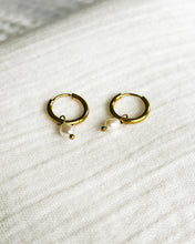 Load image into Gallery viewer, Pearl Hoop Earrings