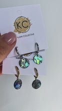 Load image into Gallery viewer, Pāua Hoop Earrings