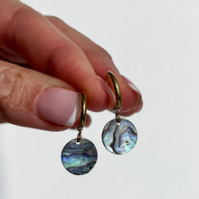 Load image into Gallery viewer, Pāua Hoop Earrings