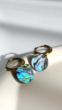 Load image into Gallery viewer, Pāua Hoop Earrings