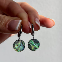 Load image into Gallery viewer, Pāua Hoop Earrings