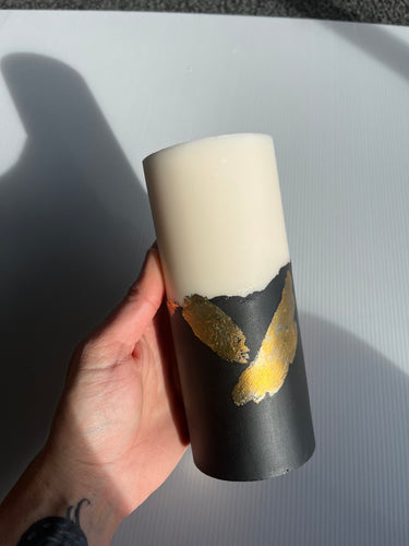 Concrete Decor Candles | Imitation Gold